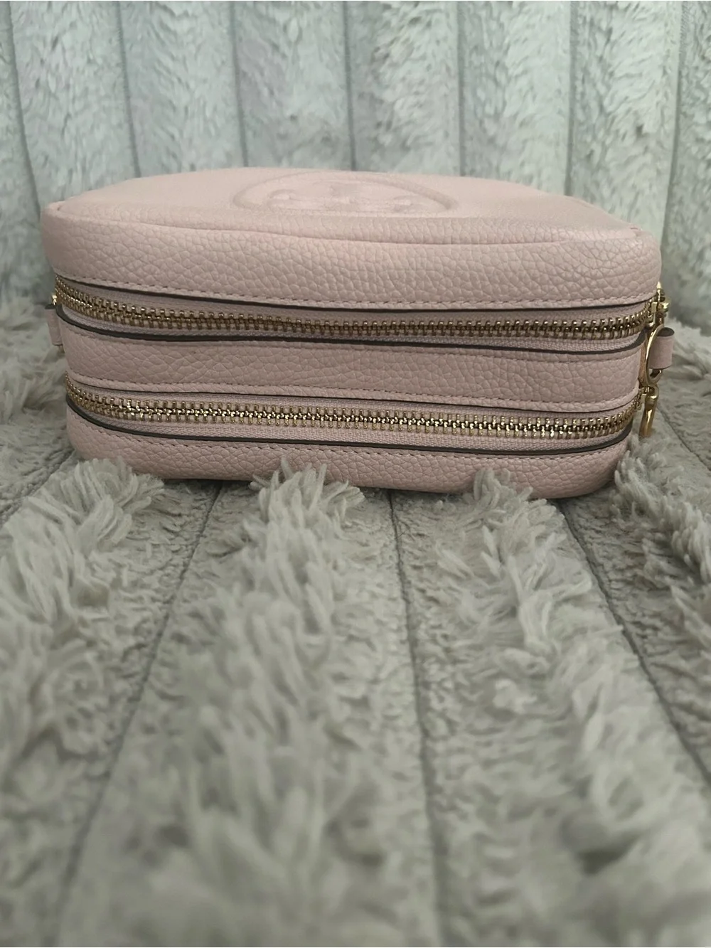 Tory Burch Perry Bombe Mini Camera Bag Blush Pink Pebbled Leather